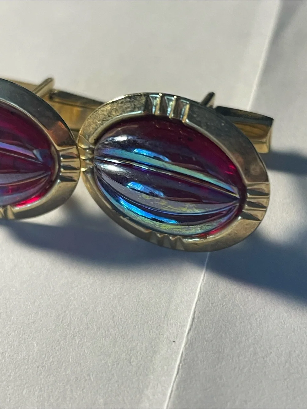 VTG gold tone watermelon cuff links